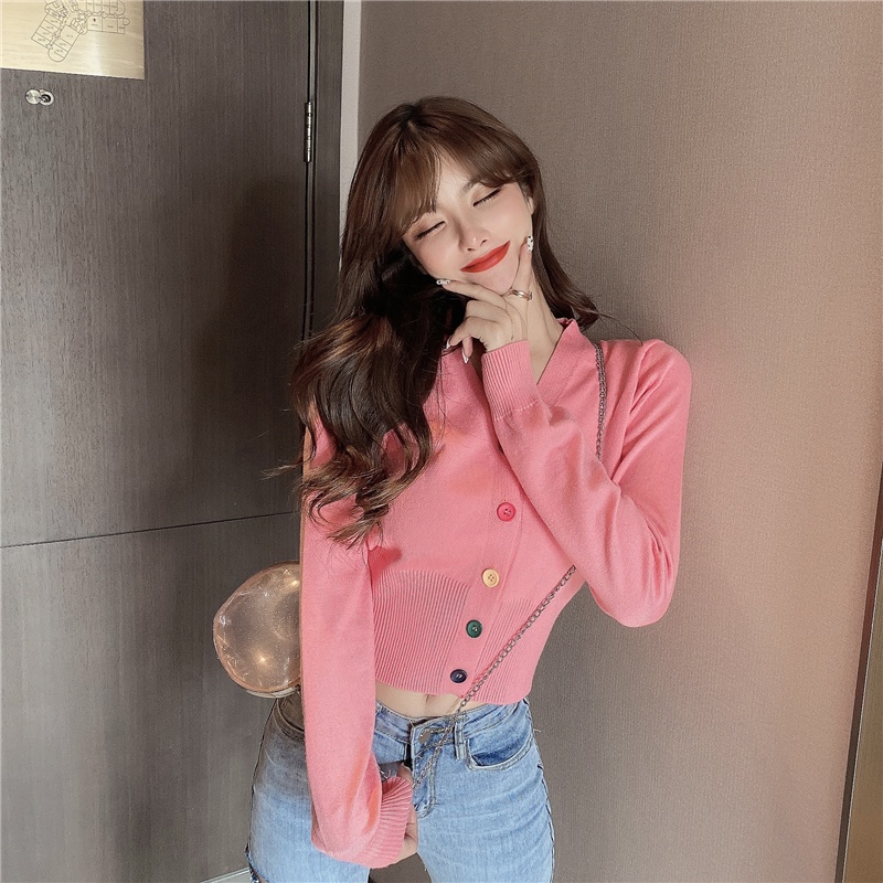 Áo khoác cardigan dệt kim IHKKE mỏng mặc ngoài chống lão hóa cao cấp