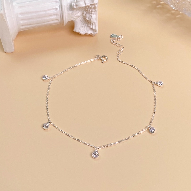 Lắc chân nữ bạc đá nhỏ rơi LC05 - Cam kết chuẩn bạc thật
