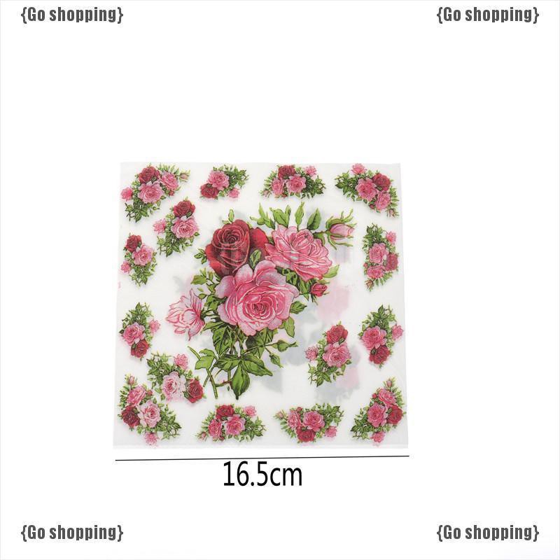 Túi 20 khăn giấy hình hoa hồng trang trí bàn tiệc cưới