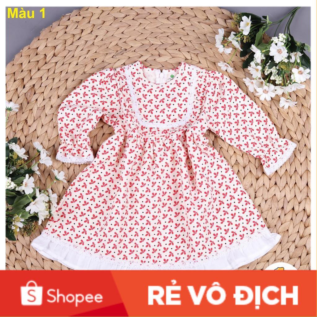 Váy nhung hoa gấu viền trắng size 1-10T. Hàng thiết kế litibaby