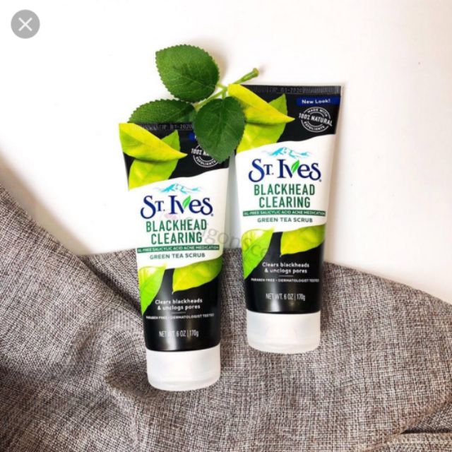 [CÓ SẴN] Sữa rửa mặt St.Ives loại Greentea Blackhead Clearing tẩy tế báo chết