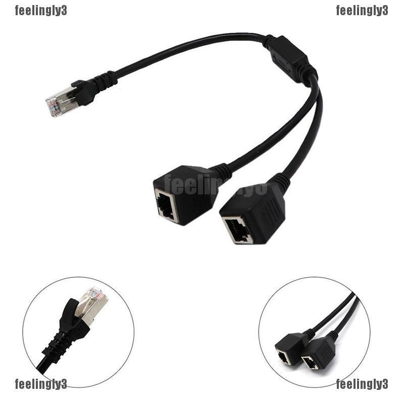 ❤Ada❤ Dây Cáp Chia Cổng Rj45 1 Male Sang 2 Female Chuyên Dụng