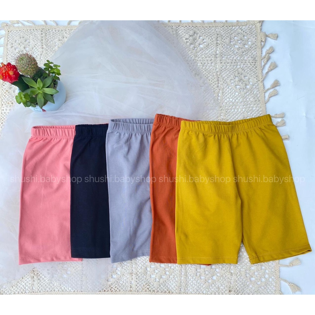 Quần legging lửng bé gái chất tốt 5 màu dễ mặc dễ phối đồ Shushibaby