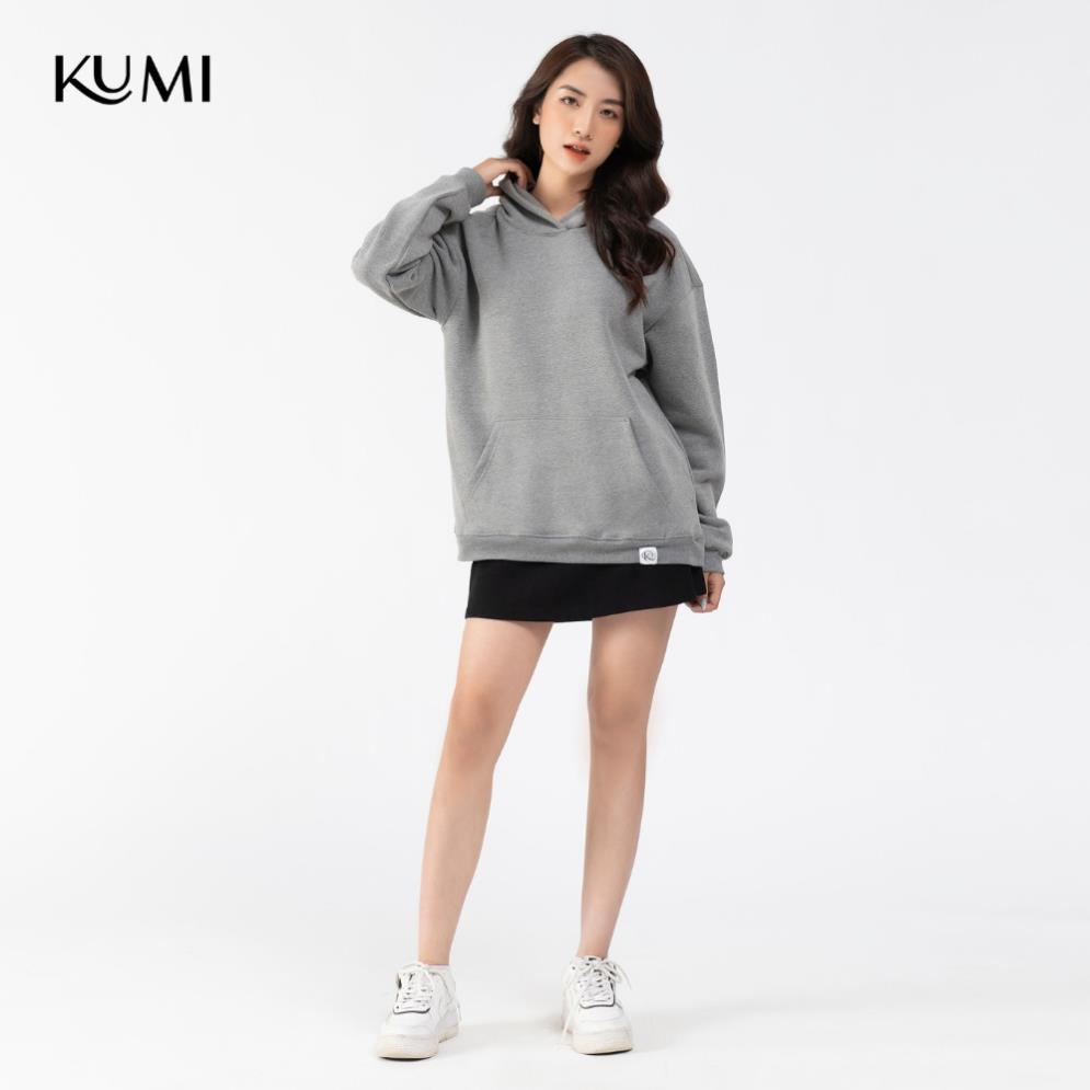 Áo Hoodie Nữ Dài Tay Có Mũ Chất Nỉ Bông Cao Cấp Kumi, Áo Nỉ Nữ Basic Có Mũ Thời Trang Trẻ Trung Năng Động - Ghi | BigBuy360 - bigbuy360.vn