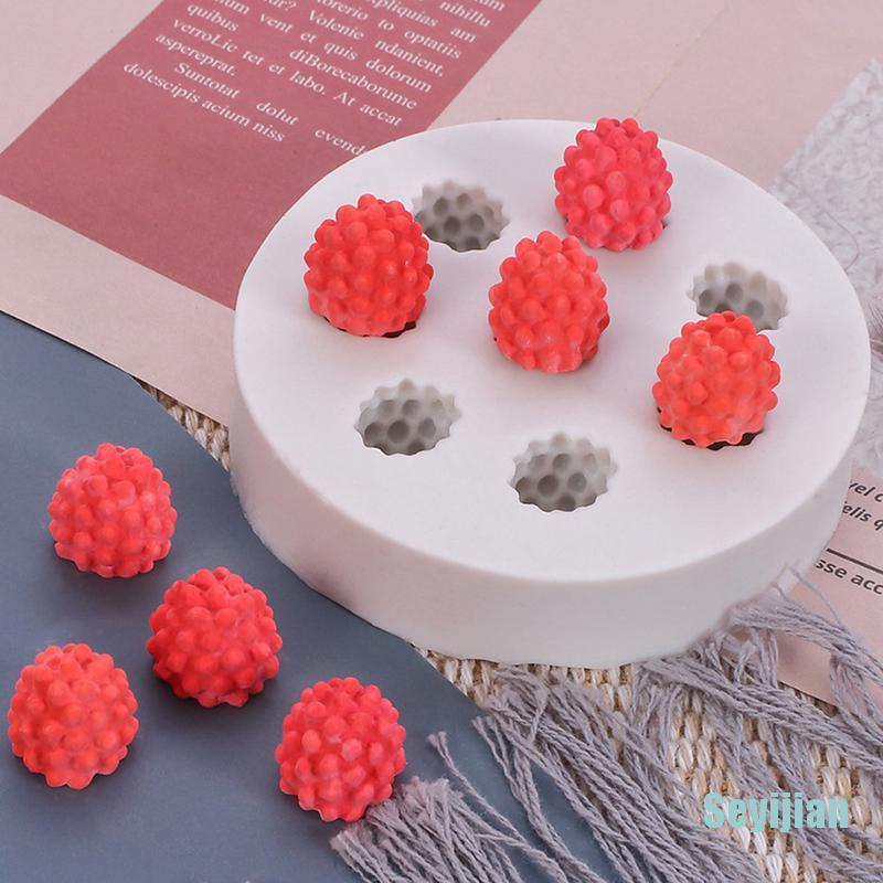 Khuôn Silicon Làm Bánh Hình Quả Việt Quất / Raspberry 3D
