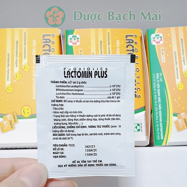 LACTOMIN PLUS - Men vi sinh hết tiêu chảy, táo bón cho bé, rối loạn tiêu hóa, Hộp 30 gói