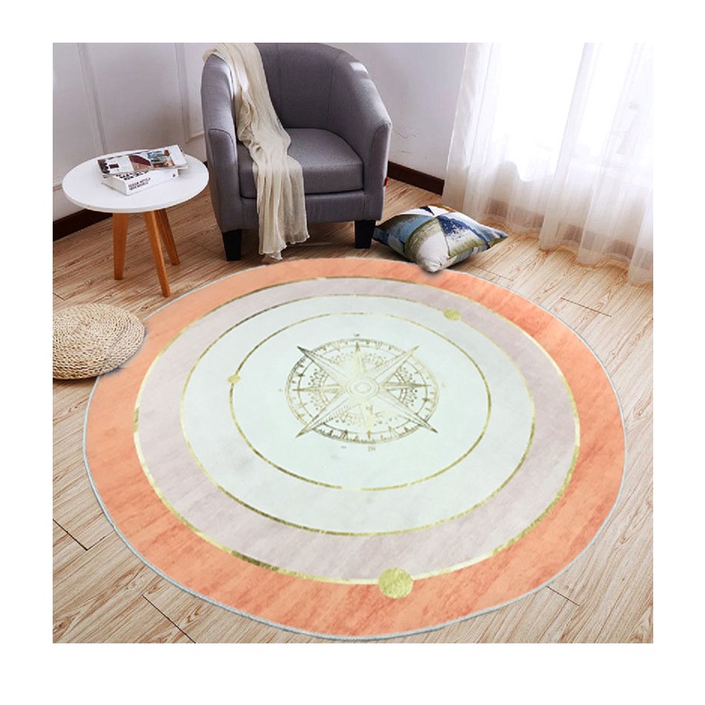 Thảm tròn trải sàn Yoii size 160cm, thảm decor trang trí phòng khách hiện đại, sợi tổng hợp cao cấp