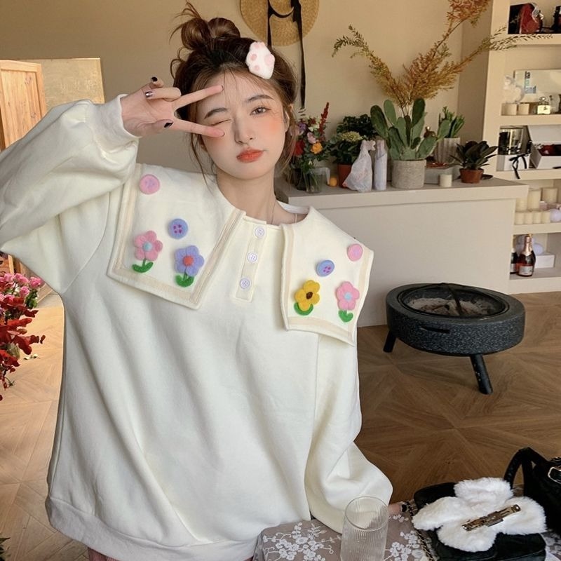 Áo Sweater Cổ Bẻ Dáng Ôm Dễ Phối Đồ Thời Trang Cho Nữ