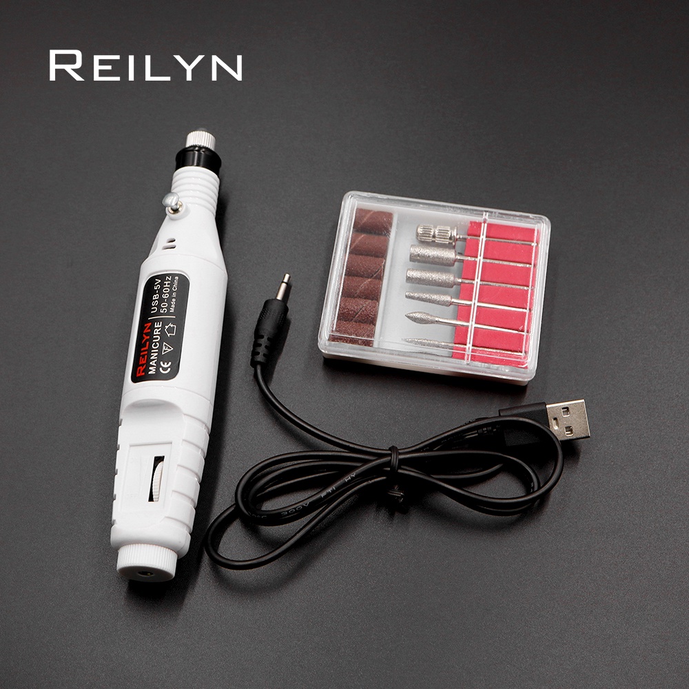 Bút Mài Đánh Bóng Móng Tay mini 5V USB-5V + 12 Đầu Mài