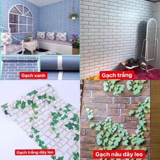 Xả Sốc Giấy dán tường giả gạch có sẵn keo, kèm ảnh thực tế
