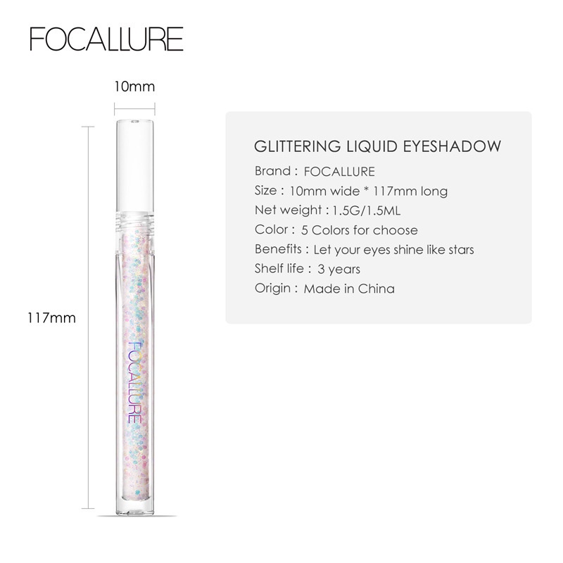 Nhũ Mắt Focallure Dạng Lỏng Chống Thấm Nước  Khô Nhanh Độ Bão Hòa Cao 1pc/1.5g