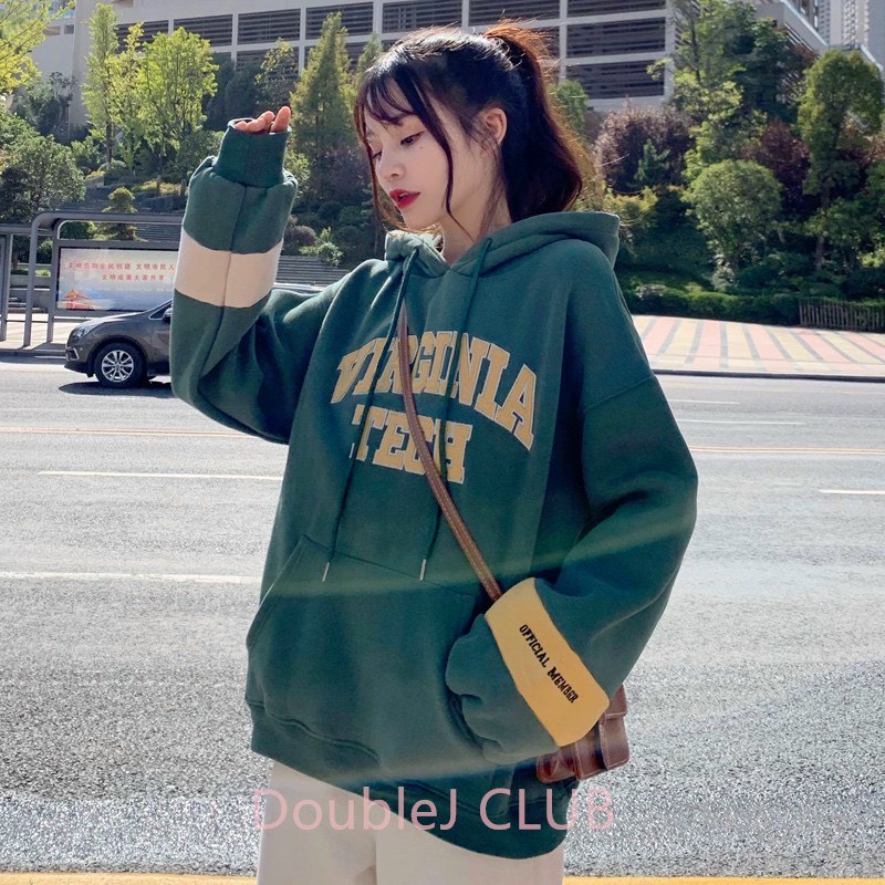 Áo hoodie nỉ loại 1 có nón, in chữ Virginia.Tech. Chất dày dặn cực xịn