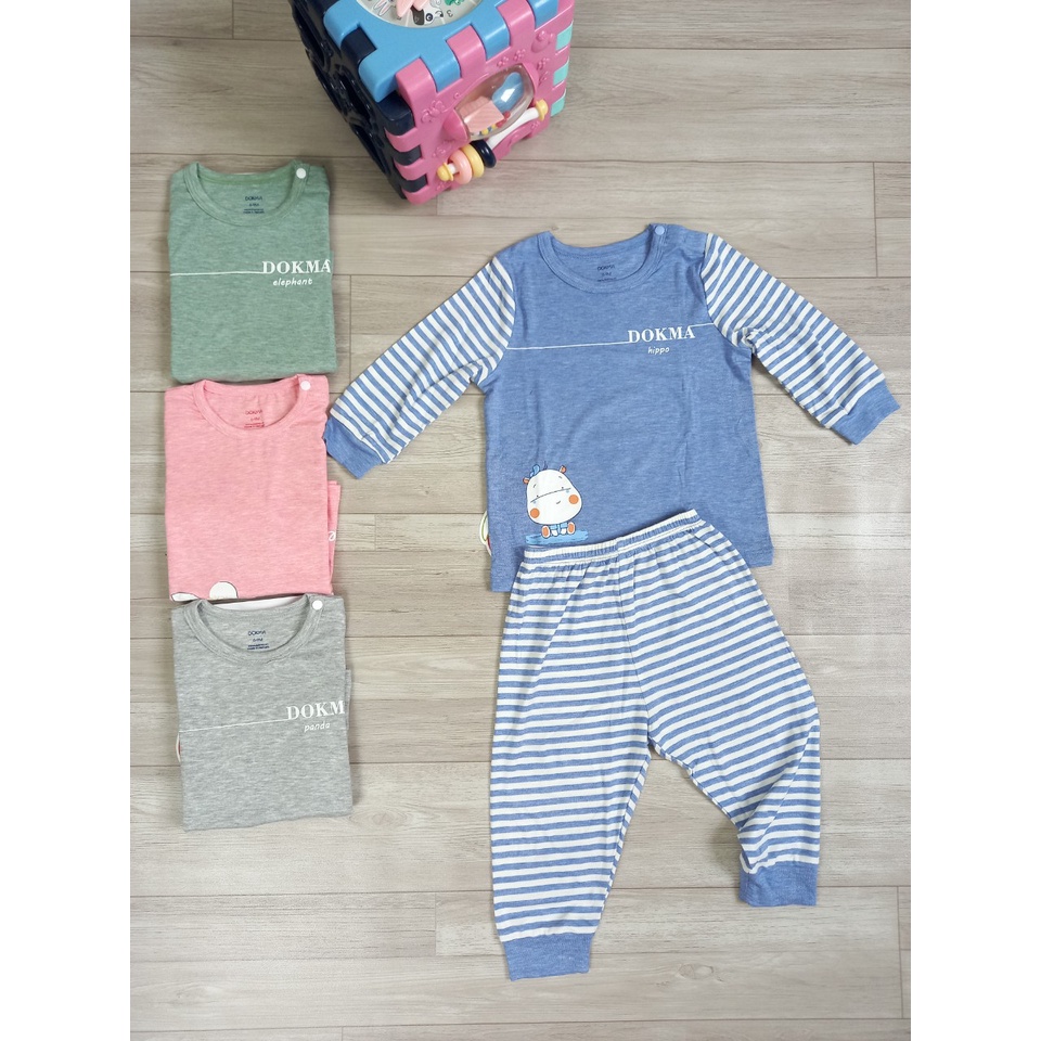Bộ cài vai dài tay Dokma cho bé 9-24m