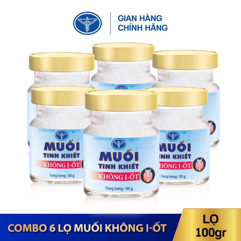 Combo 06 lọ muối tinh khiết không I-ốt 100g cho giai đoạn trước điều trị I131