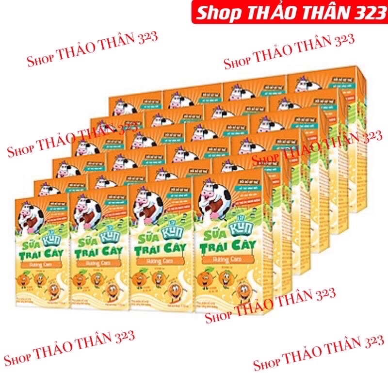 Combo 4 Lốc Sữa Lif KUN 180ml Hương Dâu / Hương Cam/ Hương Nho / Hương Trái Cây / Hương Sôcôla