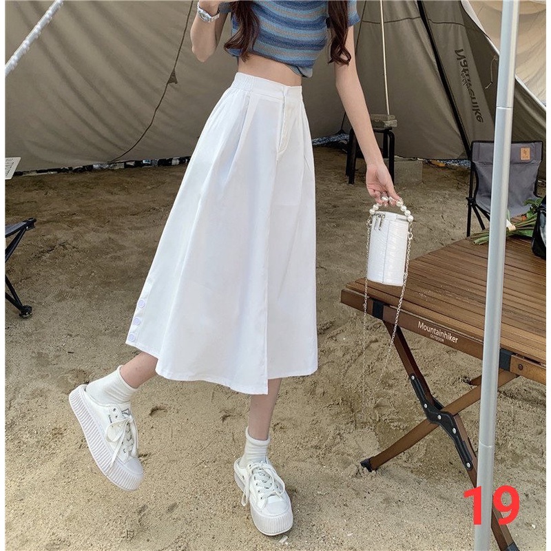 Chân váy ulzzang nữ  form dáng xoè dài xếp ly kiểu mẫu mới nhất