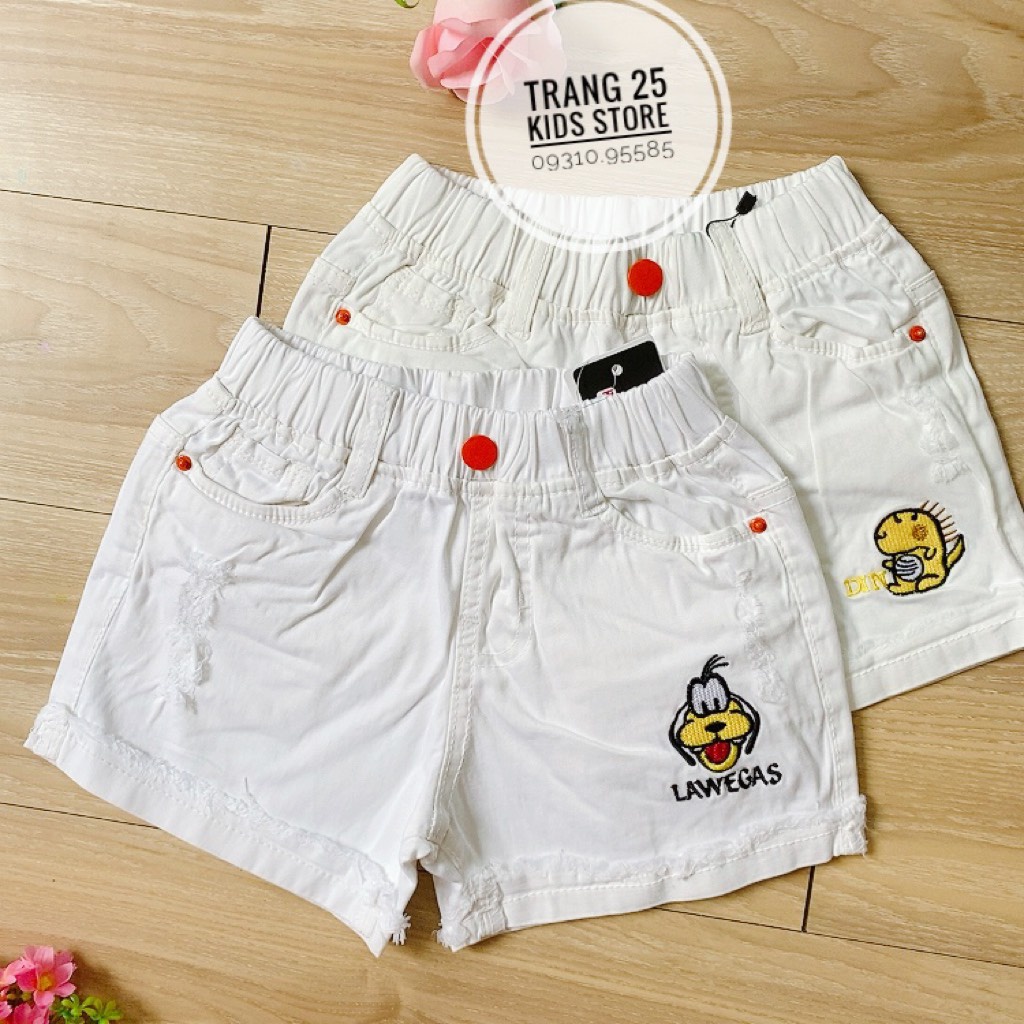 Quần sọt jean lưng thun cho bé gái màu trắng 11kg-55kg- bigsize-Trang 25 Kids-K199