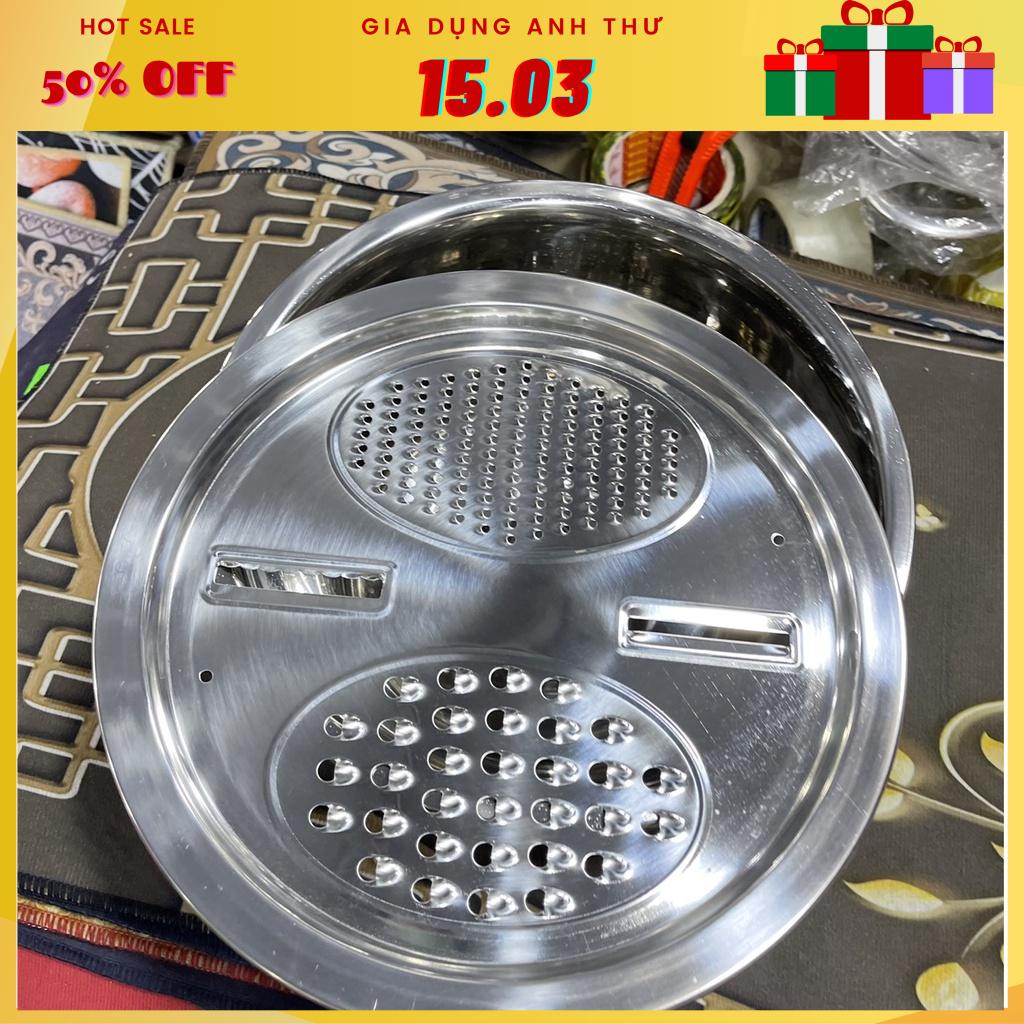 [Rẻ vô địch] Bộ Thau Inox Kích Thước 26cm Và Bàn Bào Đa Năng Inox Đa Dụng