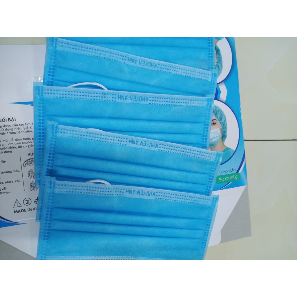 [CHÍNH HÃNG!!] Khẩu trang y tế 4 lớp Khuyến Anh kháng khuẩn chống bụi, hộp 50 cái | BigBuy360 - bigbuy360.vn