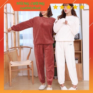 ĐỒ BỘ MẶC NHÀ D STUDIO VẢI NHUNG Gồm Quần + Áo ( Hàng Quảng Châu)