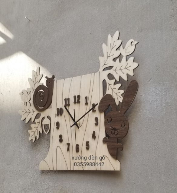 Đồng hồ treo tường decor gốc cây