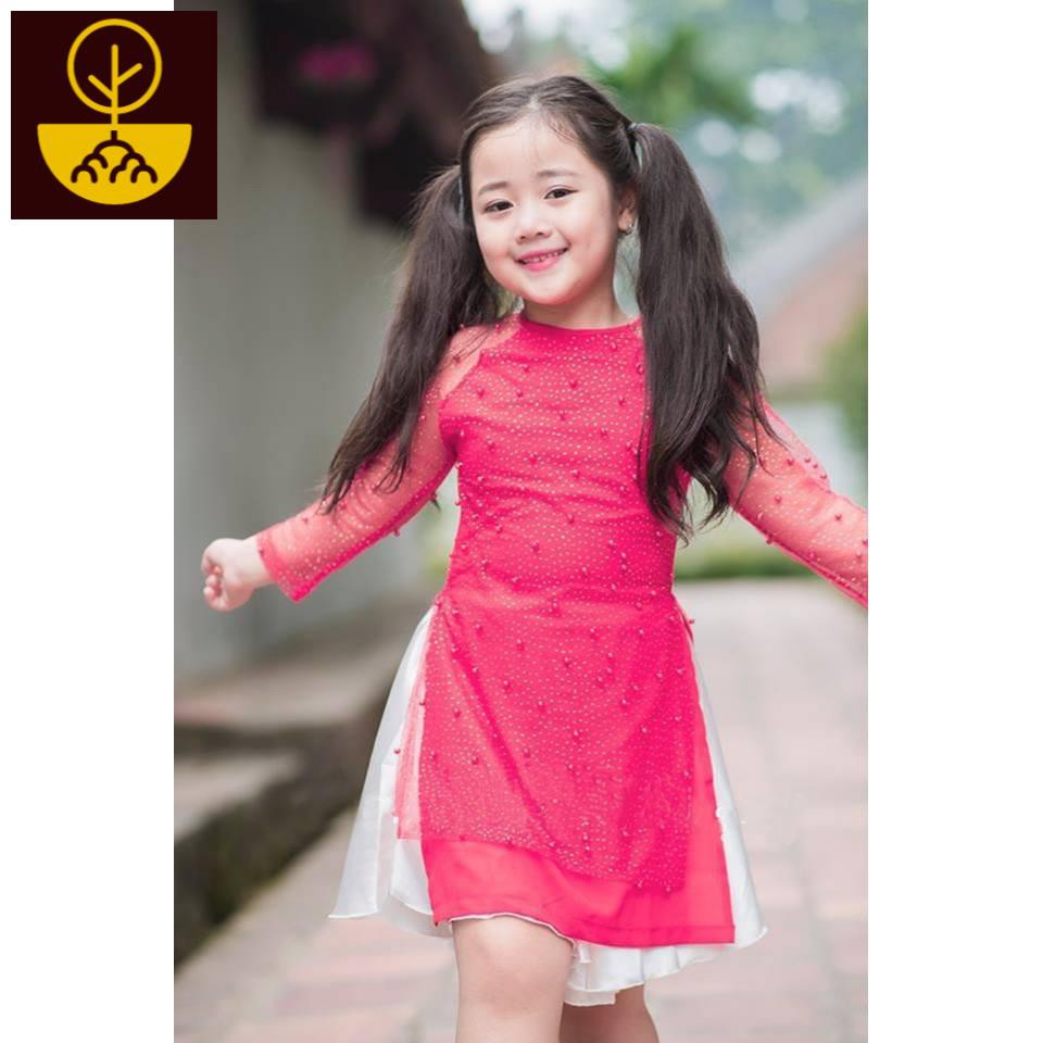 (Set 2) Áo dài cách tân kết hợp với váy dành cho bé gái sành điệu (190454) Mi Mi shop