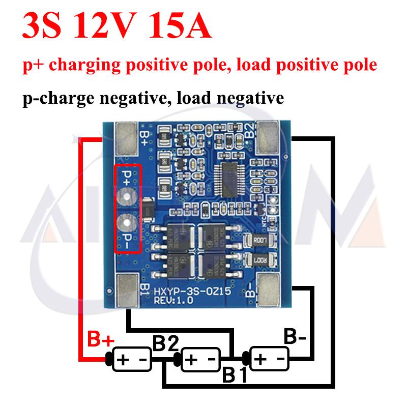 Bảng Mạch Cân Bằng Bảo Vệ Pin Lithium 3S 12V 15A / 20A / 25A / 30A BMS 18650 11.1V 12.6V &amp; Điều Khiển Nhiệt Độ