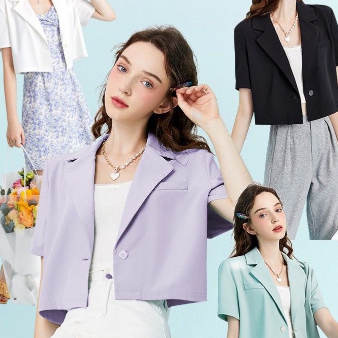 Áo Khoác Vest Ngắn Mỏng Nhiều Màu Sắc Đa Dạng Thời Trang Cho Nữ
