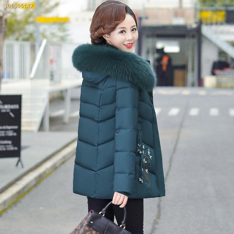 Áo khoác phao đệm cotton dày thời trang thu đông mới dành cho phụ nữ trung niên 40-60 tuổi 2021
