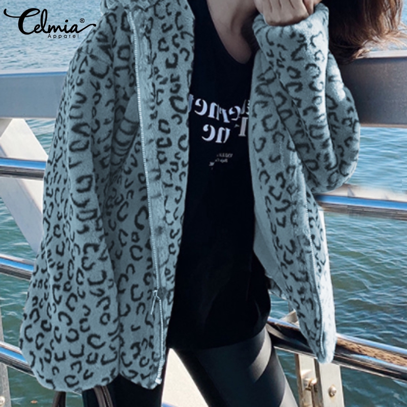 Áo Khoác CELMIA Nữ Dài Tay Có Mũ Họa Tiết Da Báo Thời Trang | BigBuy360 - bigbuy360.vn