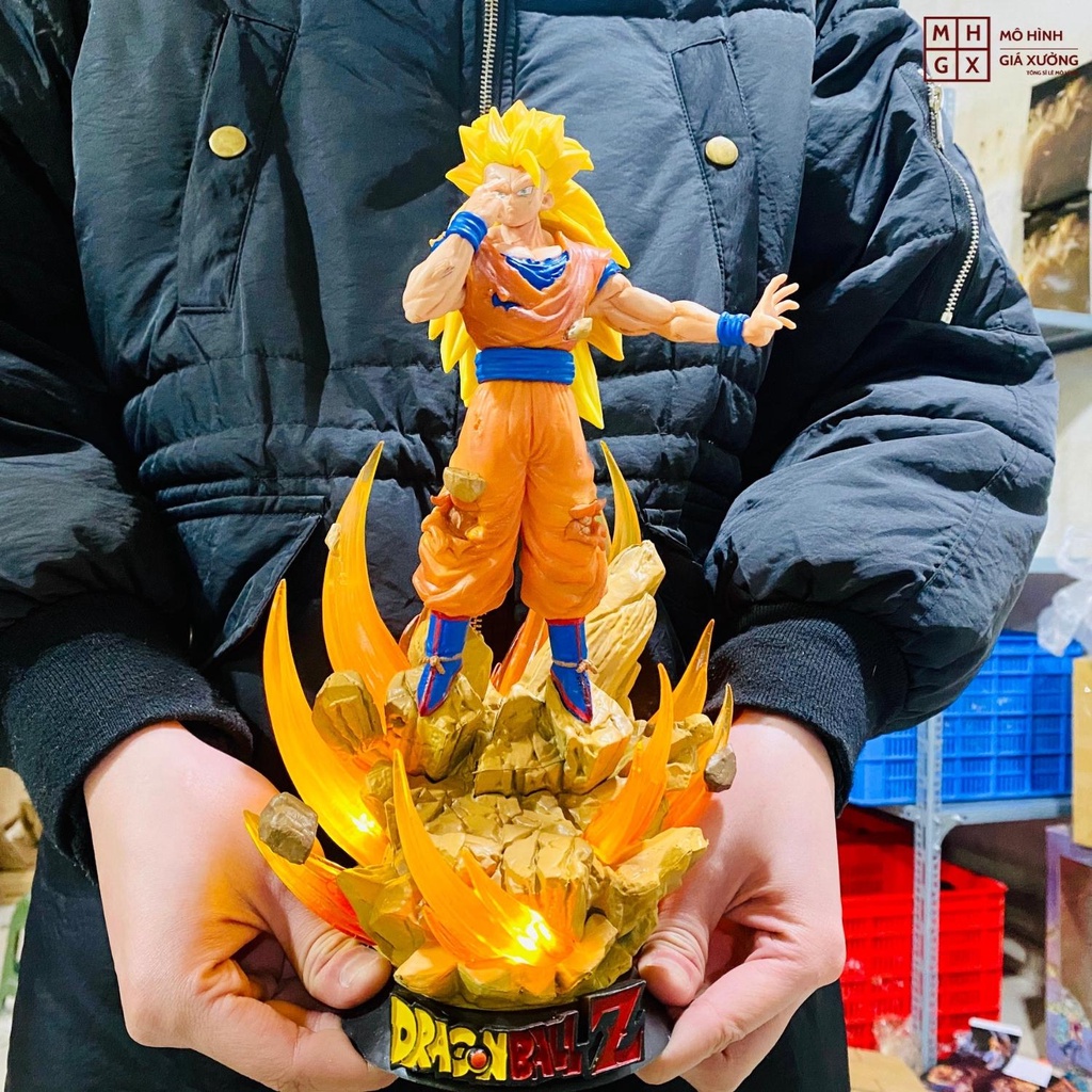 Mô hình Dragon Ball Songoku có đèn led ở base 2 đầu 2 tay thay thế, siêu chất cao 30cm , figure mô hình 7 viên ngọc rồng