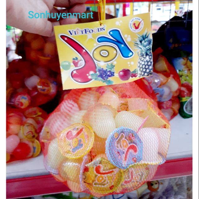 800g Thạch rau câu trái cây Joy túi lưới