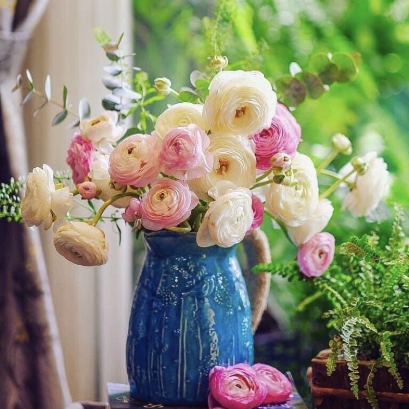Hoa lụa Hoa Mao Lương 1 cành 4 bông to. Hoa giả trang trí phòng, decor chụp ảnh