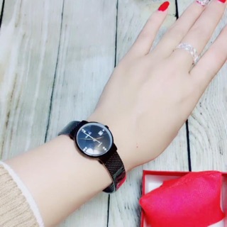 Đồng hồ nữ Halei dây lụa màu đen chống nước tuyệt đối