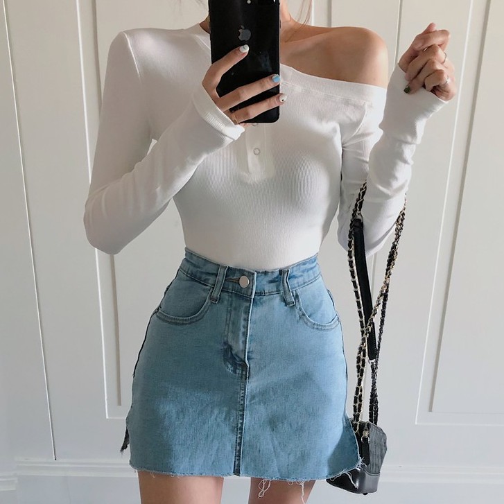 Chân váy chữ a jeans nữ mini Emilyshop