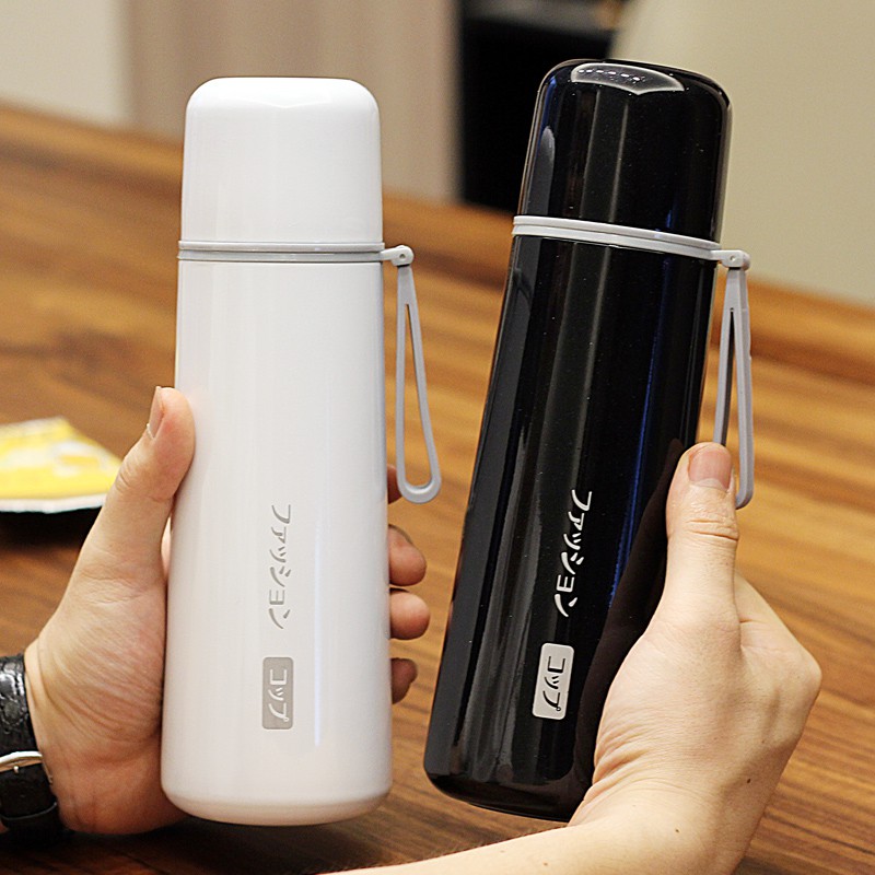 Thermos cup☄♀Japanese contracted young men and women big capacity portable stainless steel vacuum cup water creative c