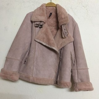 áo da lộn lót lông hồng 2hand
