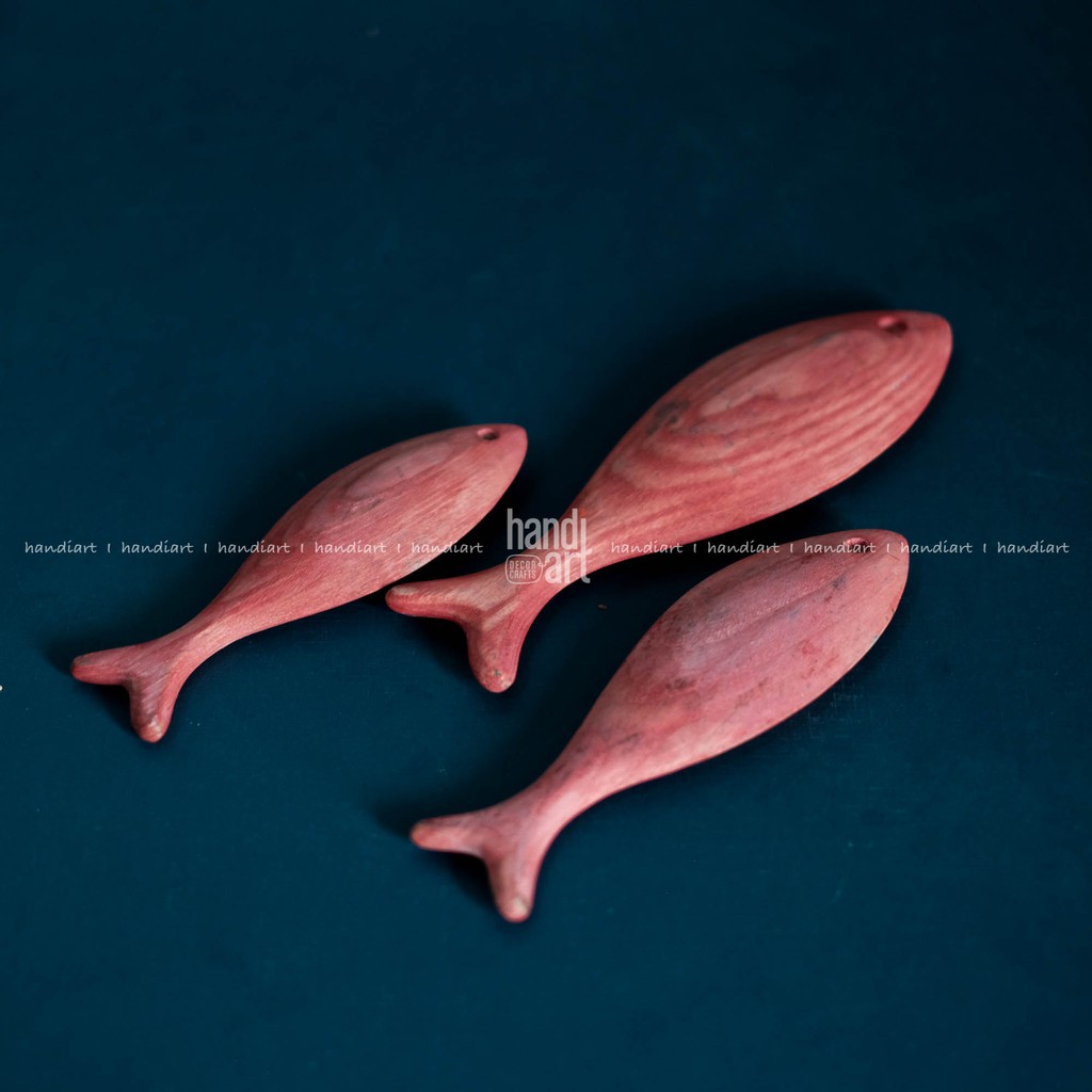 Cá gỗ 3 màu trang trí - Cá gỗ handmade