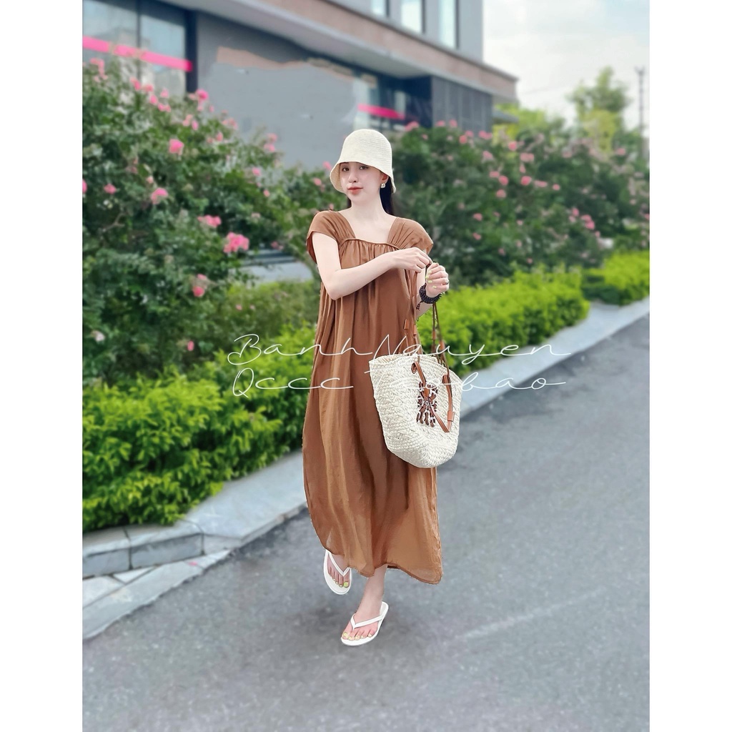 Váy tơ 2 dây bản to lót lụa hàng đẹp mới xinh tiểu thư