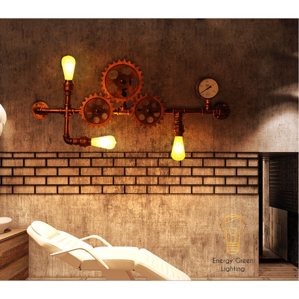 Đèn Tường Energy Green Lighting Retro DT-9040 - Hình Ống Nước,Bánh Răng Chuyển Động - Kiểu Dáng Cổ Điển