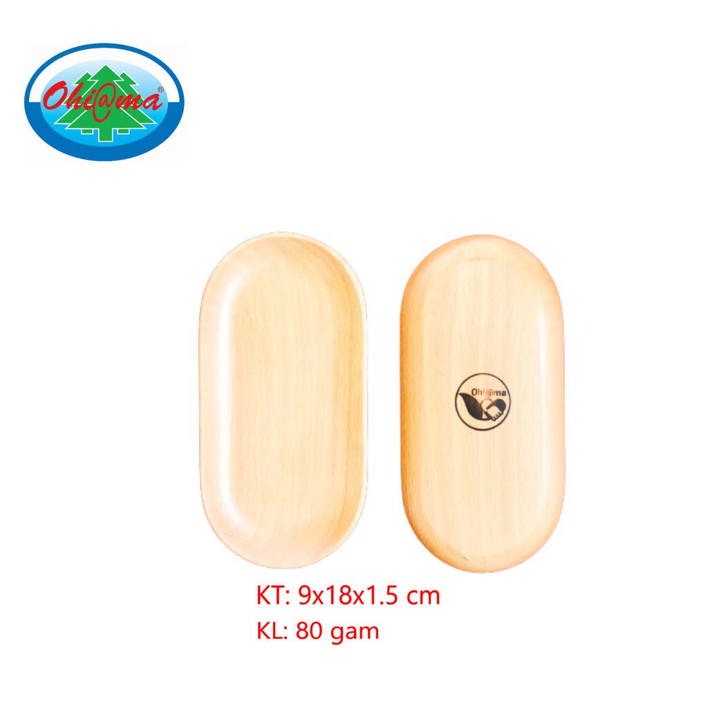 Khay gỗ hình ovan Ohi@ma