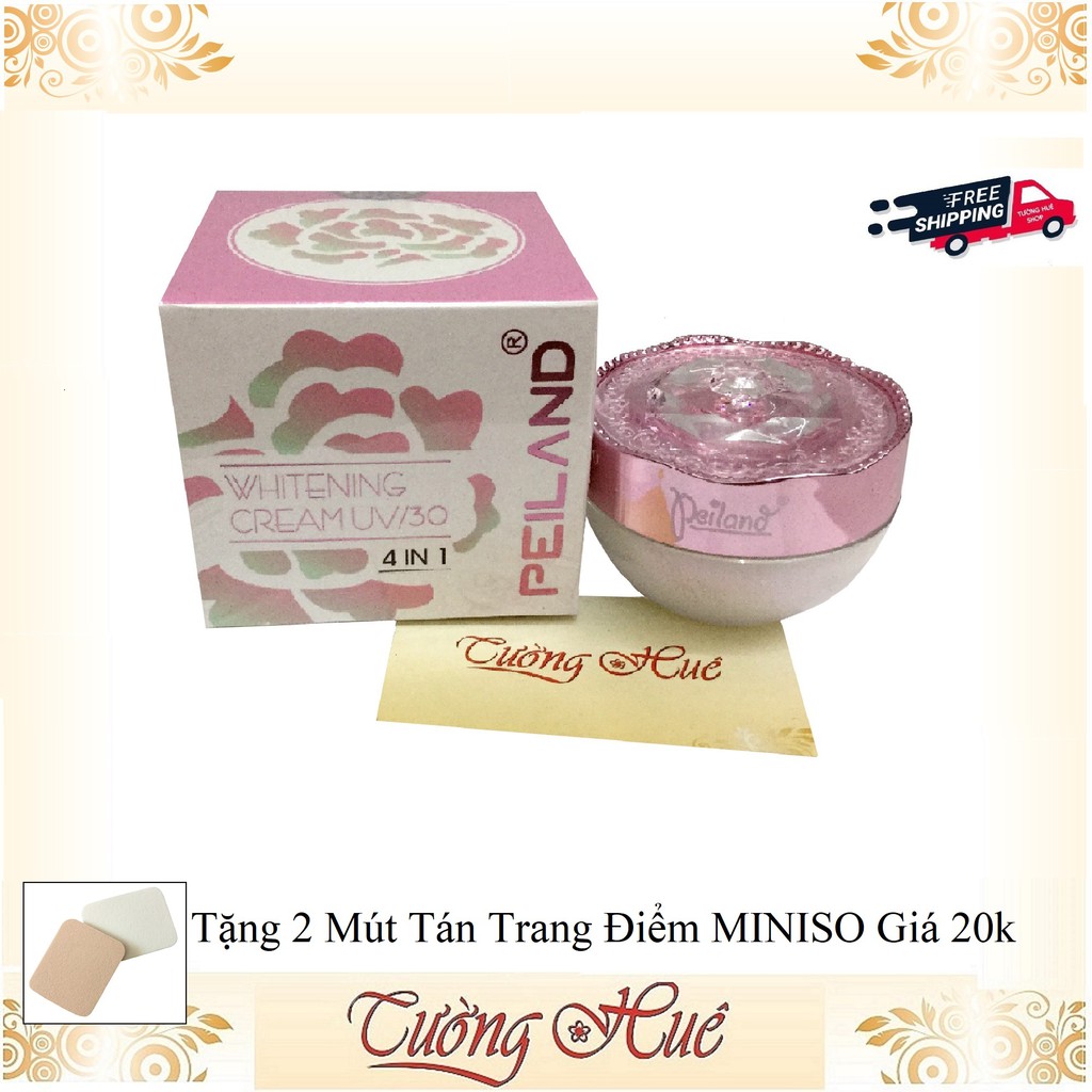 Kem Dưỡng Trắng, Chống Nắng Cao Cấp Peiland 4in1 - 30g ( Tặng 2 Mút Tán trang Điểm )