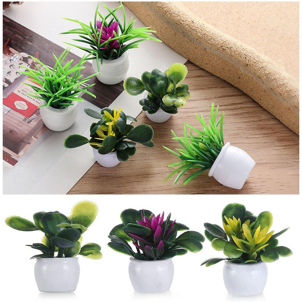 SUSANS Bộ 5 Chậu Cây Nhựa Mini Tỉ Lệ 1: 12 Dùng Trang Trí Nhà Búp Bê