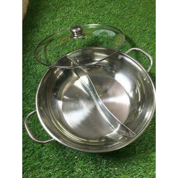 Nồi lẩu 2 ngăn inox size 30cm tiện lợi