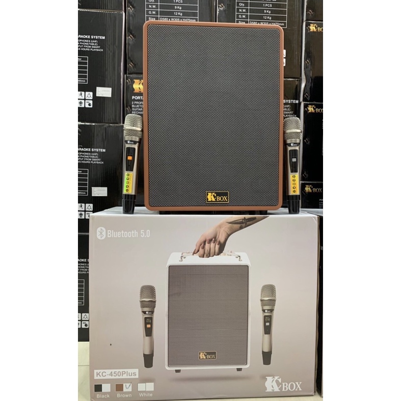Loa Kéo Karaoke Kcbox KC 450 PLus – Loa Xách Tay Chính Hãng KCBOX Cao Cấp Đủ 3 Màu Nâu, Đen, Trắng
