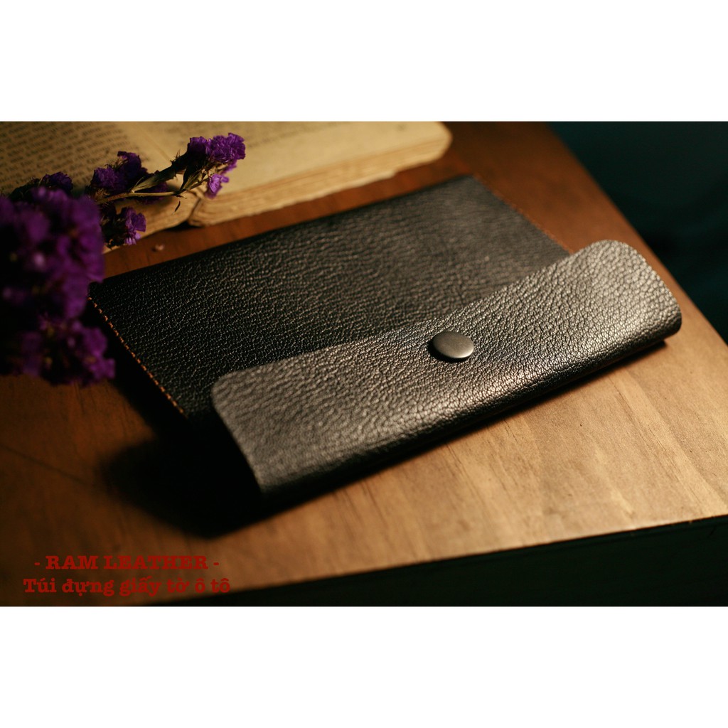 Túi Đựng Giấy Tờ Ô Tô Da Dê Đen - Chính Hãng RAM Leather