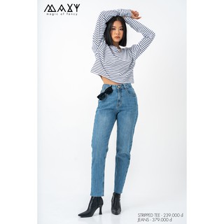 Áo croptop tay dài stripped tee Maxy Workshop