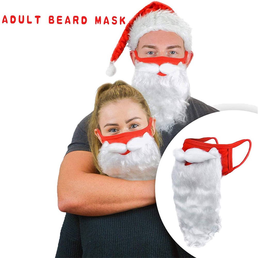 Mũ Ông Già Noel 3D Kèm Râu Cho Người Lớn Và Trẻ Em