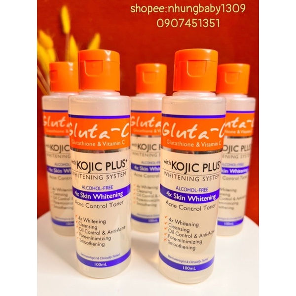 Toner Gluta-C Kojic Plus kiểm soát mụn làm sáng da (100ml)