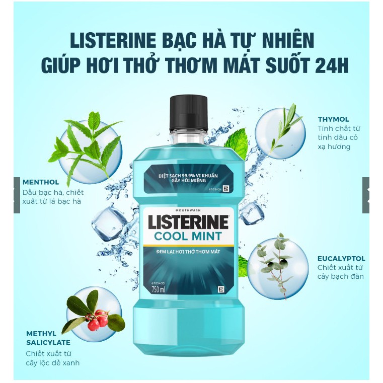 Nước Súc Miệng Hương Bạc Hà Listerine Cool Mint